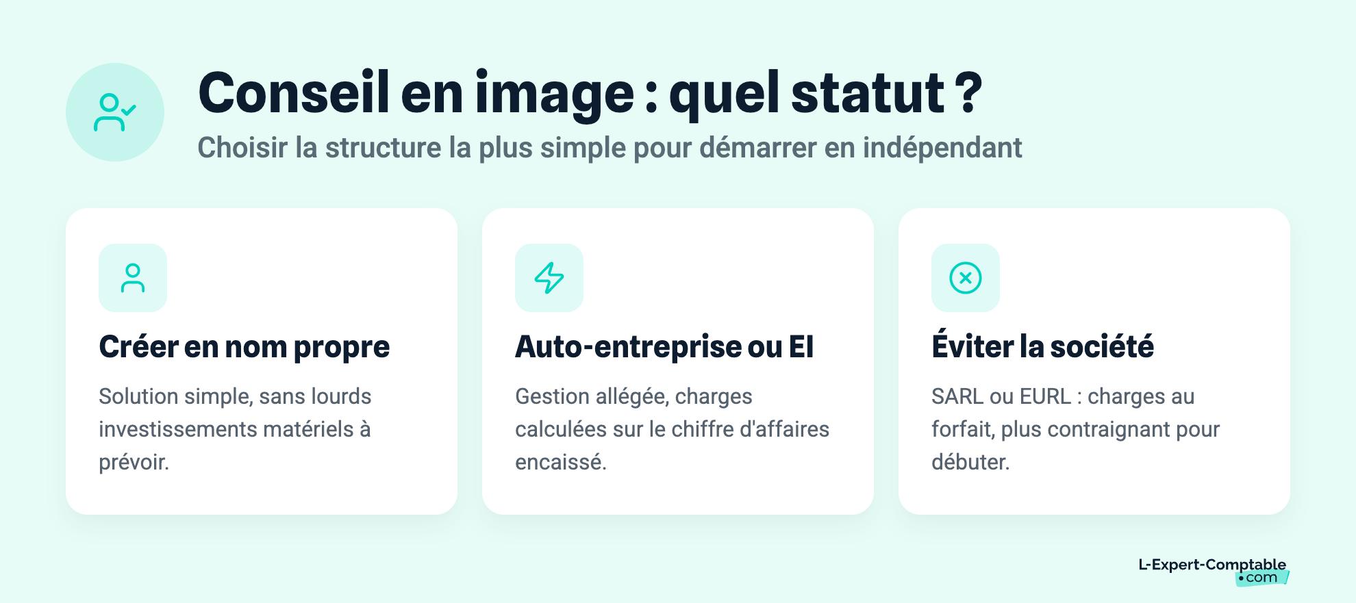Conseil en image : quel statut ?